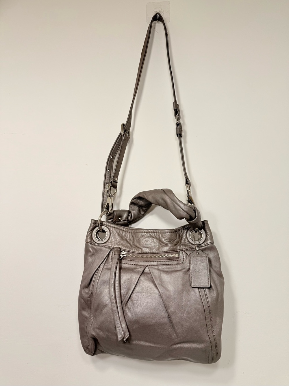Coach Bag Parker Hippie Crossbody or Shoulder Bag Handbag Metallic Taupe